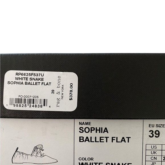 Rag & Bone Black and White Snakeskin Flats - Picture 3 of 15